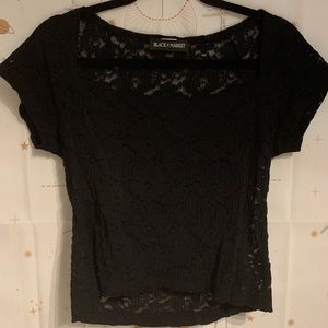 Super cute black lace square neck top🖤
